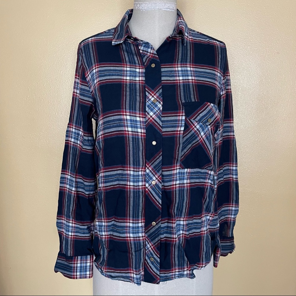 ZARA Women's Trafaluc Zara plaid  Button Down Shirt Sz M